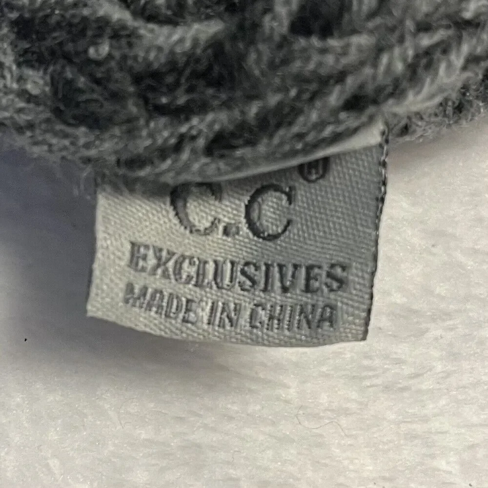 CC C.C Classic Beanie‎ Knit Hat Slouchy Oversized Thick Cap Unisex Gray New